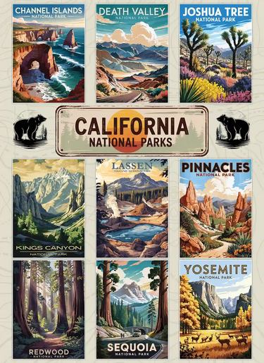 California National Parks Collage Jigsaw Puzzle by MakeYourPuzzles